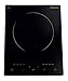 Weleyas Portable 1800W Gold Energy Efficiency Electric Induction Cooktop Countertop Single Burner with Power, Temperature and Timer Setting, Full Glass and Sensor Touch Control
