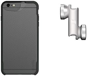 olloclip 4-in-1 Lens + Case Combo - iPhone 6 Plus/6S Plus Lens: Silver/White, CASE: MATTE CLEAR/DARK GRAY