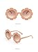 Toddler Kids Girl Flower Round Anti-UV Sunglasses, Colorful Eyewear Suit for Party Photography Outdoor Beach (Tan)