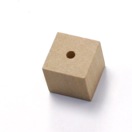 Mylittlewoodshop - Pkg of 25 - Bead Square - 1 inch in diameter with 3/16 hole unfinished wood(WW-BE3060-26)
