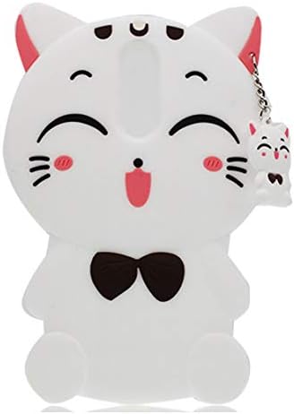 MZBaoLingMeiDongUS Huawei Mate 10 Lite Case, 3D Pendant Cat Cute Cartoon Pattern Soft Silicone TPU Protective Skin Case Cover Durable and Slim Impact-Resistant Anti-Scratches Anti-Fall (White)