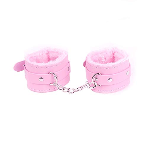 Aomeiter Super Soft Comfortable Leather Adjustable Handcuff Soft Fur Leather Handcuffs Multifunctional Bangle