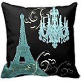 Decors Teal Chandelier Vintage Paris Decor Pillow Case, 16 x 16 Inch