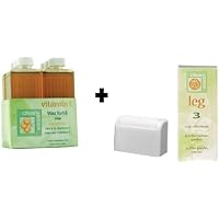 Clean & Easy Wax Refill 6-pack Large Vitamin E + Clean & Easy Wax Roller Head 3-pk Large