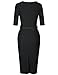 MUXXN Womens Pinup 1960s Keyhold Neck Slim Tunic Bodycon Evening Dress (Black M)