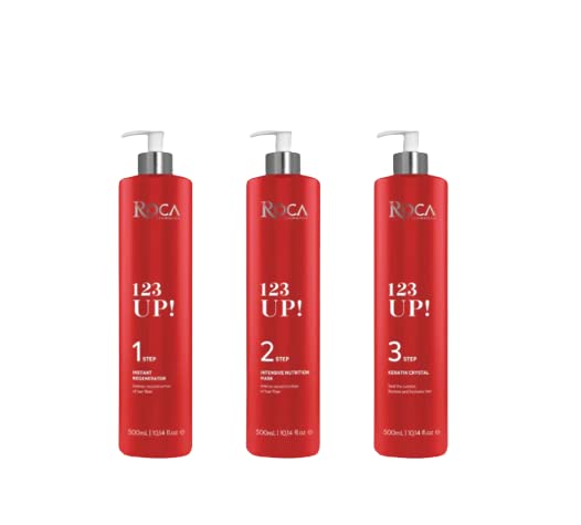123 UP! Hair Clinic Cauterization. Intensive Nutrition, Mask, Keratin Crystal 3x 500ml Roca Cosmetics.