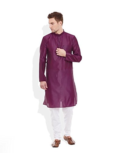 very me men purple colour chevron dupion kurta pyjama set