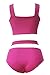 Prograce Women's Sexy Criss Cross High Waisted Bandage 2PCS Bikini Set, M Rosy