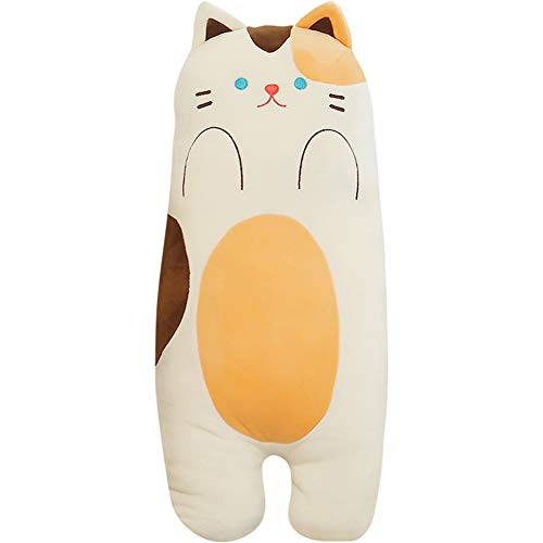 Calico Cat Plush Pillow Kitty Stuffed Animal Body Pillow, Super Soft