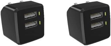 2-Pack USBelieve USB Wall Charger, 12W(2.4A) Compact USB Power Travel Adapter for iPhone 7 6 6s plus, iPad, iPod, Samsung Galaxy J3, J7, Galaxy S8 Plus, LG G6 and Android Cell Phones (2x Wall Charger)