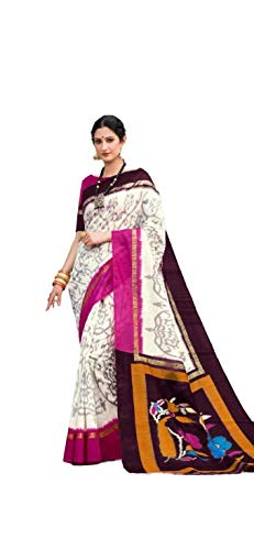 Womens cotton Vipul sarees with Attractive pallu and unstitched designer blouse.