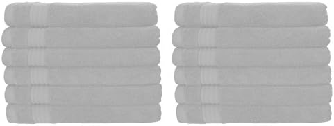 Luxury Cotton Large Washcloths for Maximum Softness and Absorbency Use For Bath, Hand, Face, Gym and Spa (Snow White, 12 Pack, 13 x 13 inches) By American Veteran Textile