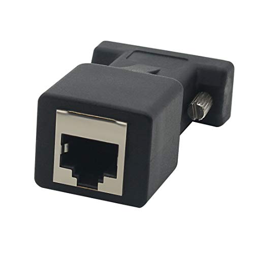 DB9 RS232 Female Port to RJ45 Female Connector Card DB9 Serial Port Extender to LAN CAT5 CAT6 RJ45 Network Ethernet Cable Adapter