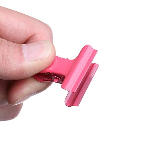 OUTOPEN Metal Bulldog Binder Paper Clips Paint Candy Color for Food Bags, Pictures Photos, Art Crafts, Home Office Supply 5pcs