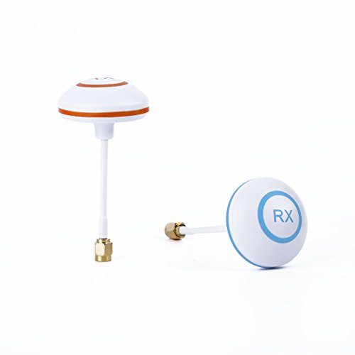 YKS 5.8GHz Circular Polarized Mushroom Antenna RP-SMA Female Plug RX/TX Set for RC 5.8G Transmitter and Receiver (Straight inner hole)