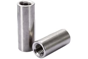 Smartsails Round Connector Nuts M8x30x12mm Threaded Insert Tube Adapter 304 Stainless Steel Round Connector Nuts 5Pcs