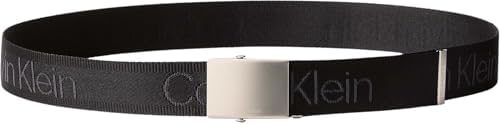 Placa de fitas do cinto do cinto masculino 3,8 cm com fivela e placa, preto (preto/estanho), 115 cm
