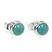 NOVICA Reconstituted Turquoise .925 Sterling Silver Stud Earrings, Blue Moons'