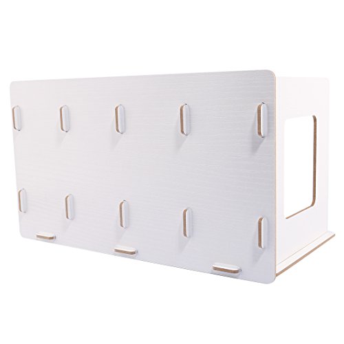 Fcoson Wooden Tabletop Organizer CD DVD Storage Shelves Book Display Shelf Stand Wood Book Rack White