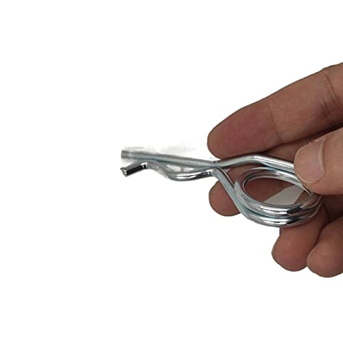 Double Ring R-Clip Pins R Shaped Spring Cotter Pin Zinc-Plating Trailer Tractor Mower Fastener Hardware (4 x 85 mm (5 pcs))