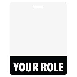 Personalized Print Badge Buddy - Black - Horizontal