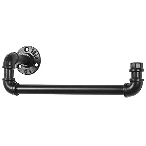 MyGift Wall Mounted Industrial Black Metal Bathroom Hardware Hand Towel