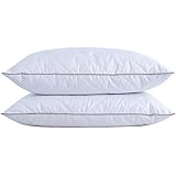 puredown Natural Goose Down Feather Pillows for Sleeping with 100% Cotton Pillow Downproof Cover White Set of 2 King Size