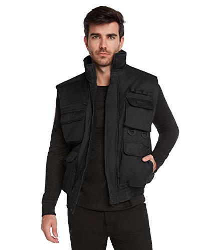 9 Crowns Men's Fishing Hunting Tactical Vest Essentials-Black-XL