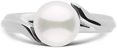Ribbon Collection Akoya Cultured Pearl Ring - 14K White Gold - Ring Size 6.5
