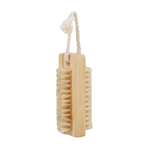 VIPASNAM-Wooden Dual Sided Handle Nylon Bristle Manicure Pedicure Scrubbing Nail Brush