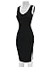TAM WARE Women Stylish V-Neck Sleeveless Double Slit Bodycon Dress TWCWD108-BLACK-US M