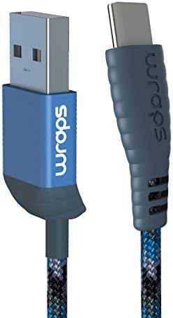 Wraps WCCM-V17 USB-C to USB Charge & Data Cable - Marine Blue,1 metre