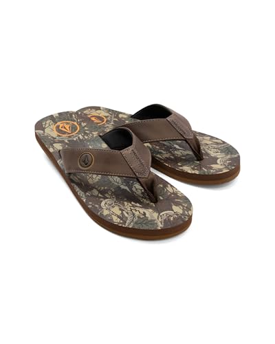 Volcom Men's Daycation Flip Flop Sandal – Soft Brushed Recliner Comfort Foam Fo…