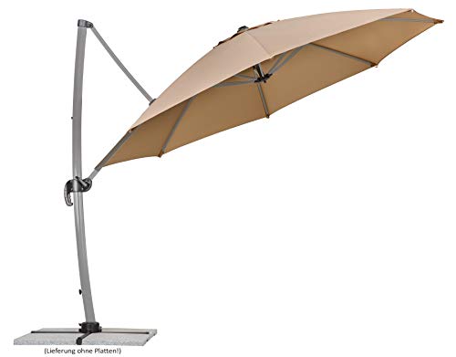Schneider Sonnenschirm Rhodos Rondo, sand, 350 cm rund, 792-16, Gestell Aluminium, Bespannung Polyester, 22.4 kg – Bild 4