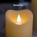 GiveU Moving Wick Flameless 10 Key Remote & Timer 3-Inch by 5/6/7-Inch Set of 3 Pillar Led, Battery Candles Flicker, Ivory, Ivory