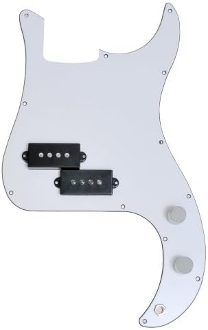 1pkg Loaded P-bass Faux White Tortoise Shell Pickguard W/black Pickups 1jack 2 Potentiometer