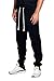 PROGO USA Men's Joggers Sweatpants Basic Fleece Marled Jogger Pant Elastic Waist (Small, Black)