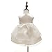 Meiqiduo Baby Girls Dresses Christening Wedding Pageant Bow Formal Dress Ivory White (3M/0-6months)
