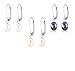 Queen Jewelers Sterling Silver Cultured Freshwater Pearls Leverback Earrings 7-8mm - Peacock
