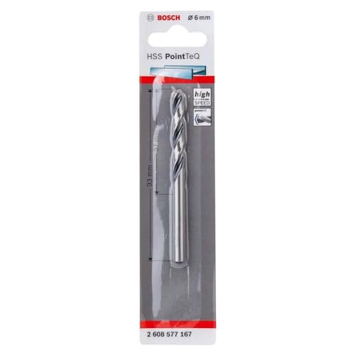 Bosch Professional PointTeQ HSS Twist Drill Bit (for Metal, 6 x 57 x 93 mm, Accessories for Drill Driver)