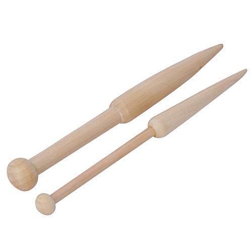 Bobbin Beech Wood Stick, DIY Craft Weaving Tool for Woven Sweater Scarf Tapestry with Natural Solid Wool Short Rod, for Handmade Home Decor Loom Projects Woodwo