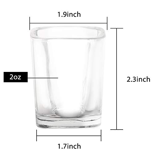 RUCKAE 12-Pack Heavy Base Shot Glasses,2-Ounce Clear Shot Glasses Set    