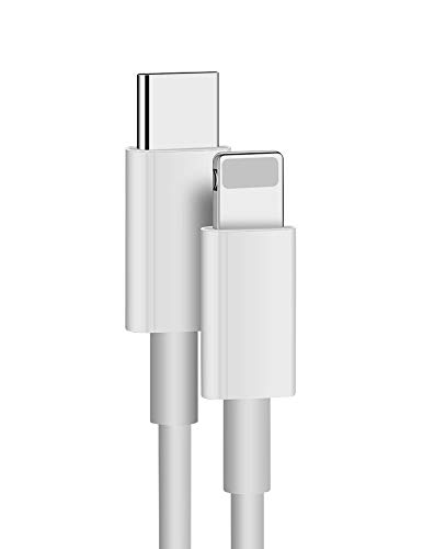 121AV Type C USB to Phone Cable Nylon Type C 18W PD Fast Charger Data Lead Compatible with iPhone (1M, White)