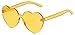 One Piece Heart Shaped Rimless Sunglasses Transparent Candy Color Eyewear(Yellow)