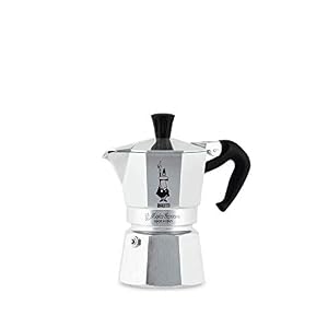 Bialetti Caffettiera Moka Express 2 Tazze, Manico anti scottatura, Non adatta a induzione, (90 ml), Alluminio