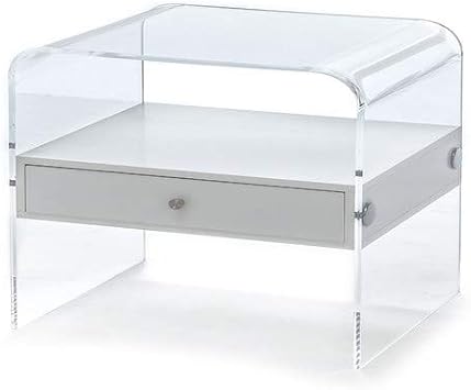 Table Salon Acrylique Table D'appoint Acrylique JISADER - Design Transparent, 2 Niveaux, 40x30x50 Cm Mobilier Acrylique Salon Chambre