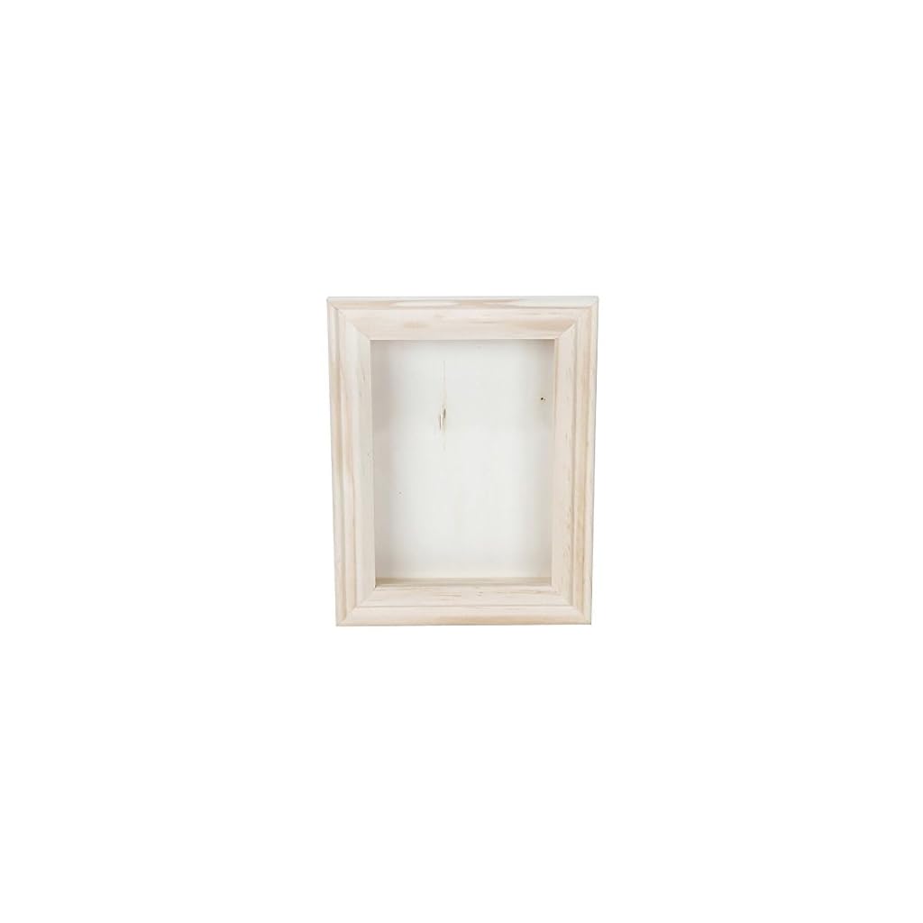 Darice Unfinished Wood Shadow Box 5x7 Inches, White LAVORIST