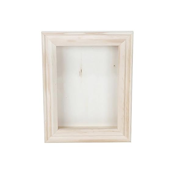 Darice Unfinished Wood Shadow Box 5x7 Inches, White LAVORIST