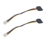 TechIntheBox (2 Pack) 7.6 Inch 4 Pin Floppy Drive to 15 Pin SATA Male Power adapter Cable