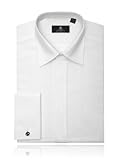 Alexander Dobell Men's Laydown Collar Plain Front Tuxedo Shirt